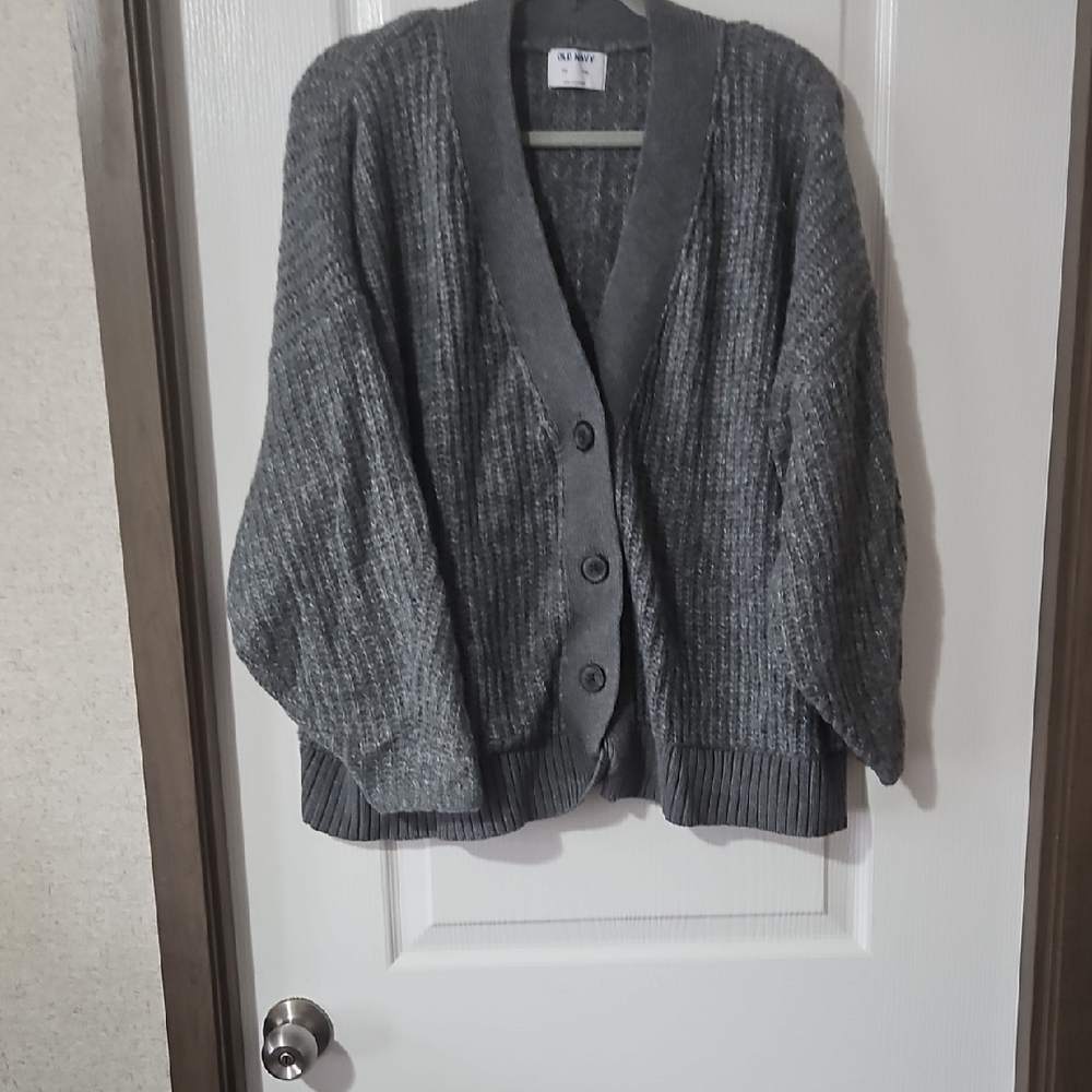 Old Navy Heather Gray Knit Cardigan